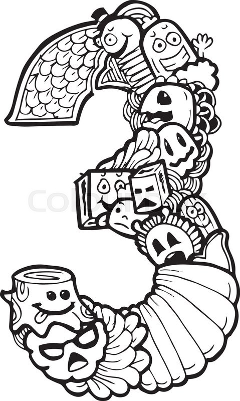 479x800 Illustration Of Doodle Number 3 Stock Vector Colourbox