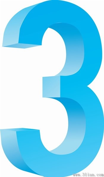 350x596 Vector Icon Blue Number 3 Free Vector In Adobe Illustrator Ai