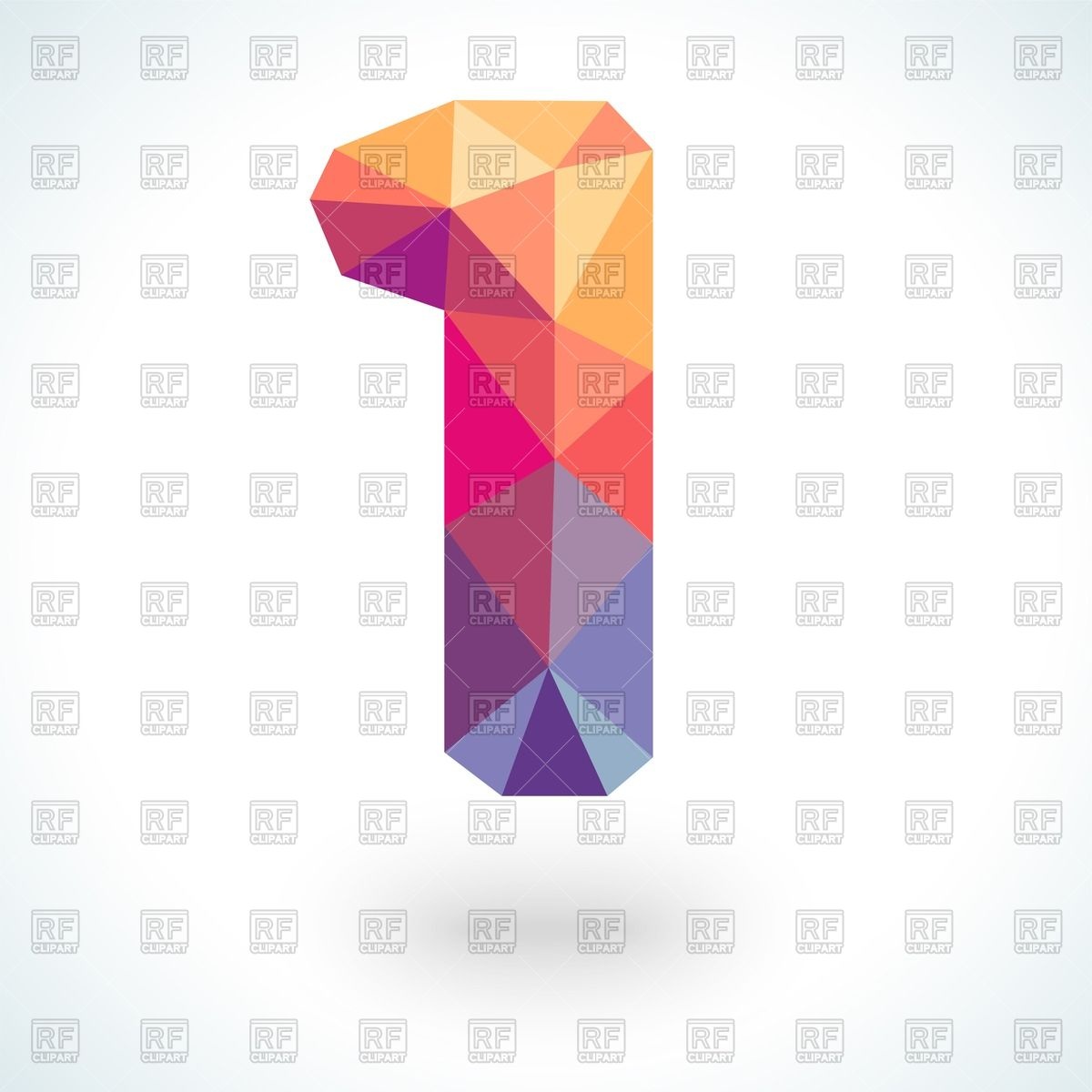 1200x1200 Number One In Modern Polygonal Crystal Style Vector Image Vector