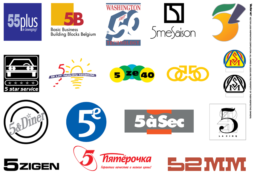 850x585 Logo Design Inspiration Vector Number Logos 4, 5, 6, 7, 8, 9