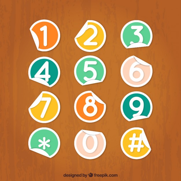 626x626 Telephone Keypad Numbers In Sticker Style Vector Free Download