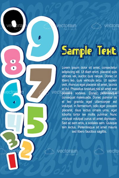 400x600 Colorful Numbers Background With Sample Text