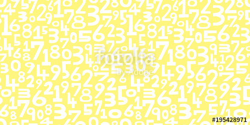 500x250 Numbers Background. Seamless Pattern.vector. Stock