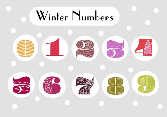 700x490 Retro Numbers Vector Background