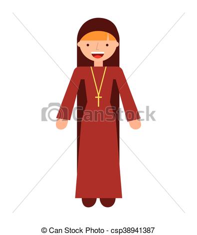 395x470 Nun Woman Religion Icon Vector Isolated Design.