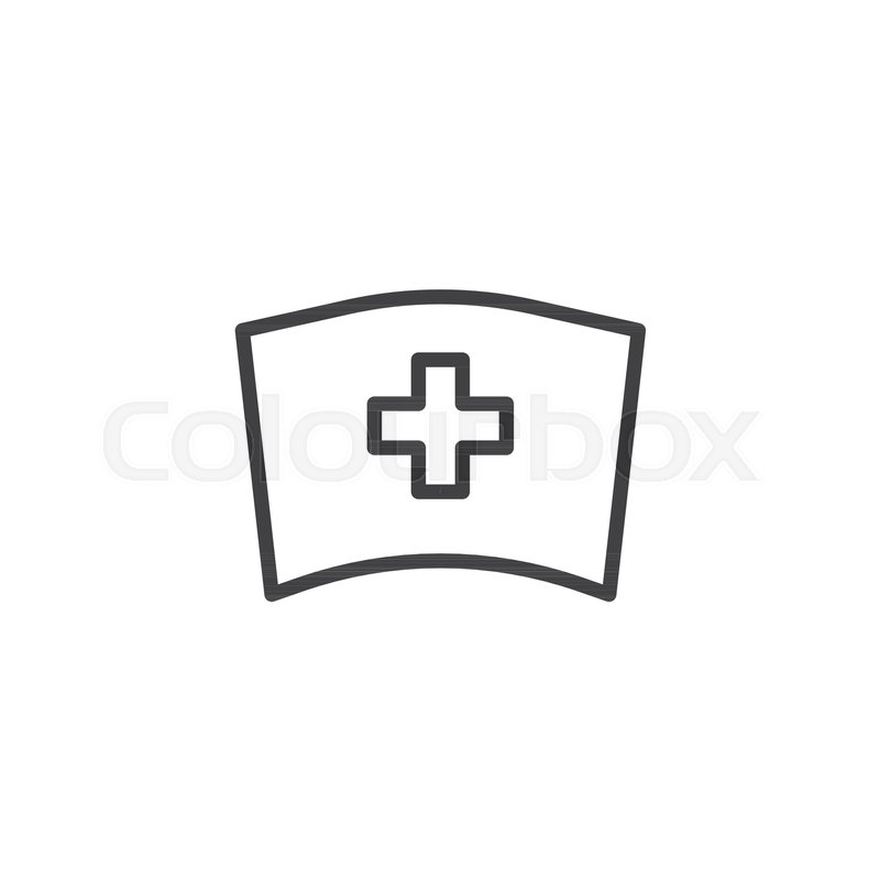 800x800 Medical Nurse Hat Line Icon, Outline Vector Sign, Linear Style