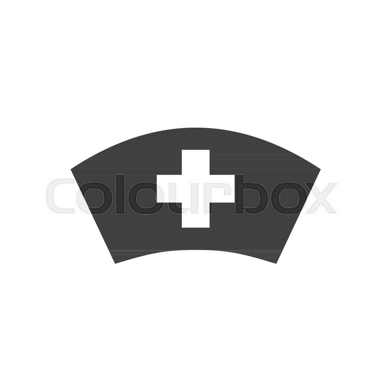 800x800 Nurse Hat Glyph Vector Icon. Isolated On The White Background