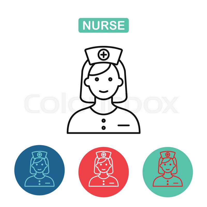 800x800 Line Vector Nurse Icon. Medicine And Health Symbol For Info