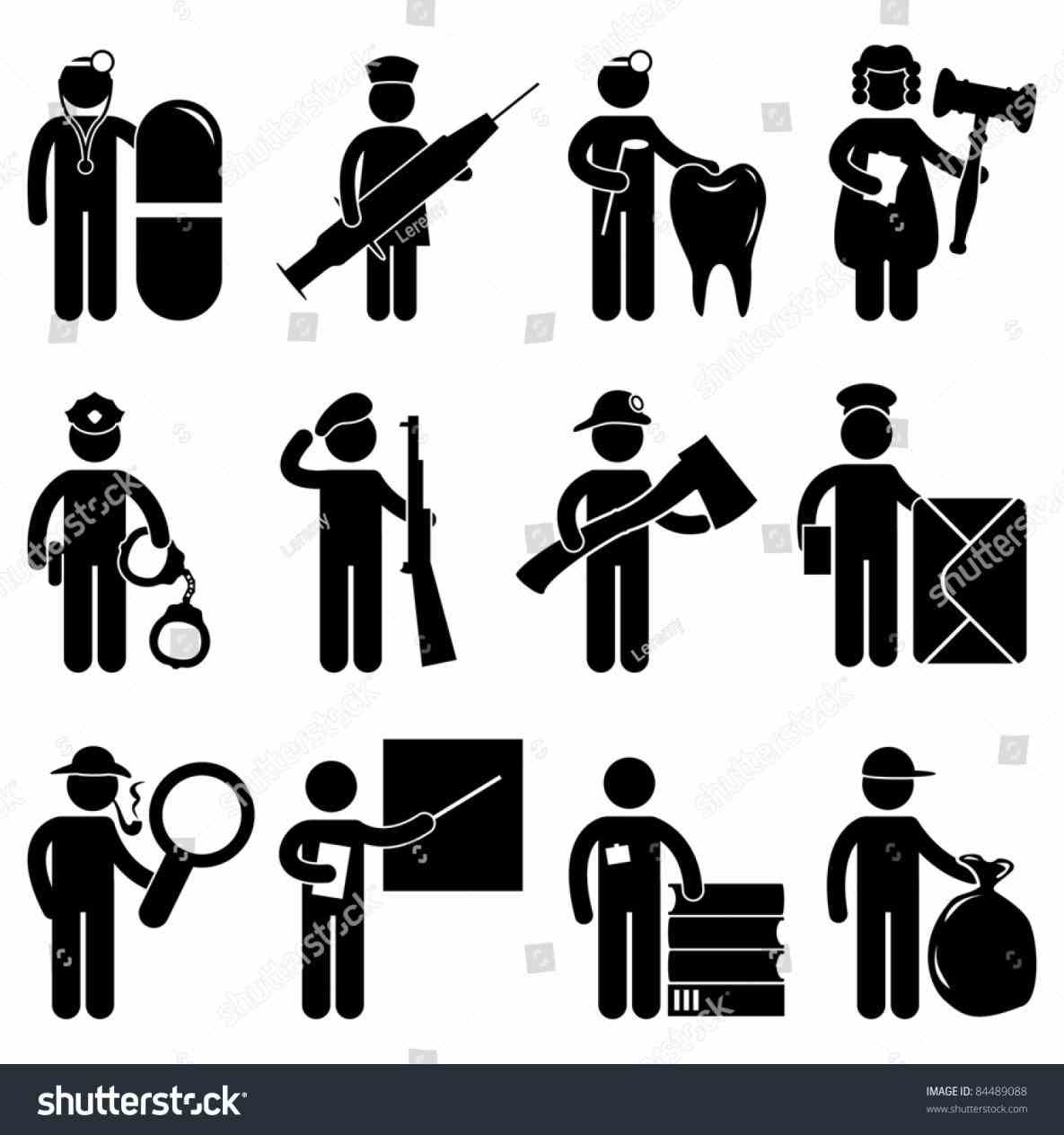 1185x1264 Nurse Dentist Judge Policeman Army Stock Vector Rhshutterstockcom