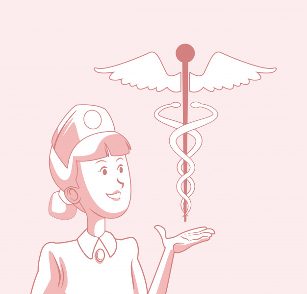 626x601 Nurse With Caduceus Medical Symbol Vector Premium Download