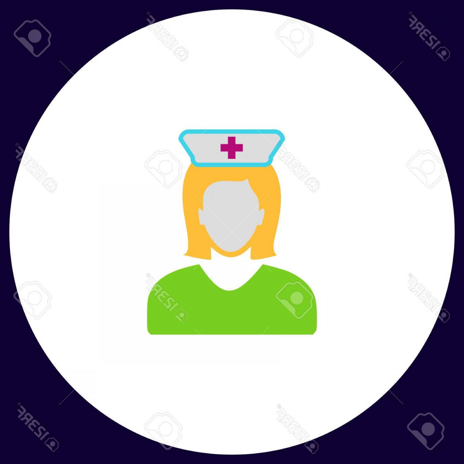 1560x1560 Photostock Vector Nurse Simple Vector Button Illustration Symbol