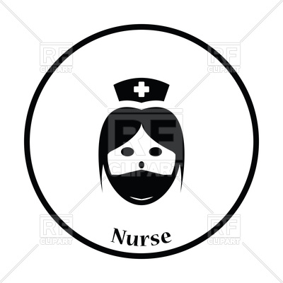 400x400 Thin Circle Design Of Nurse Head Icon Vector Image Vector