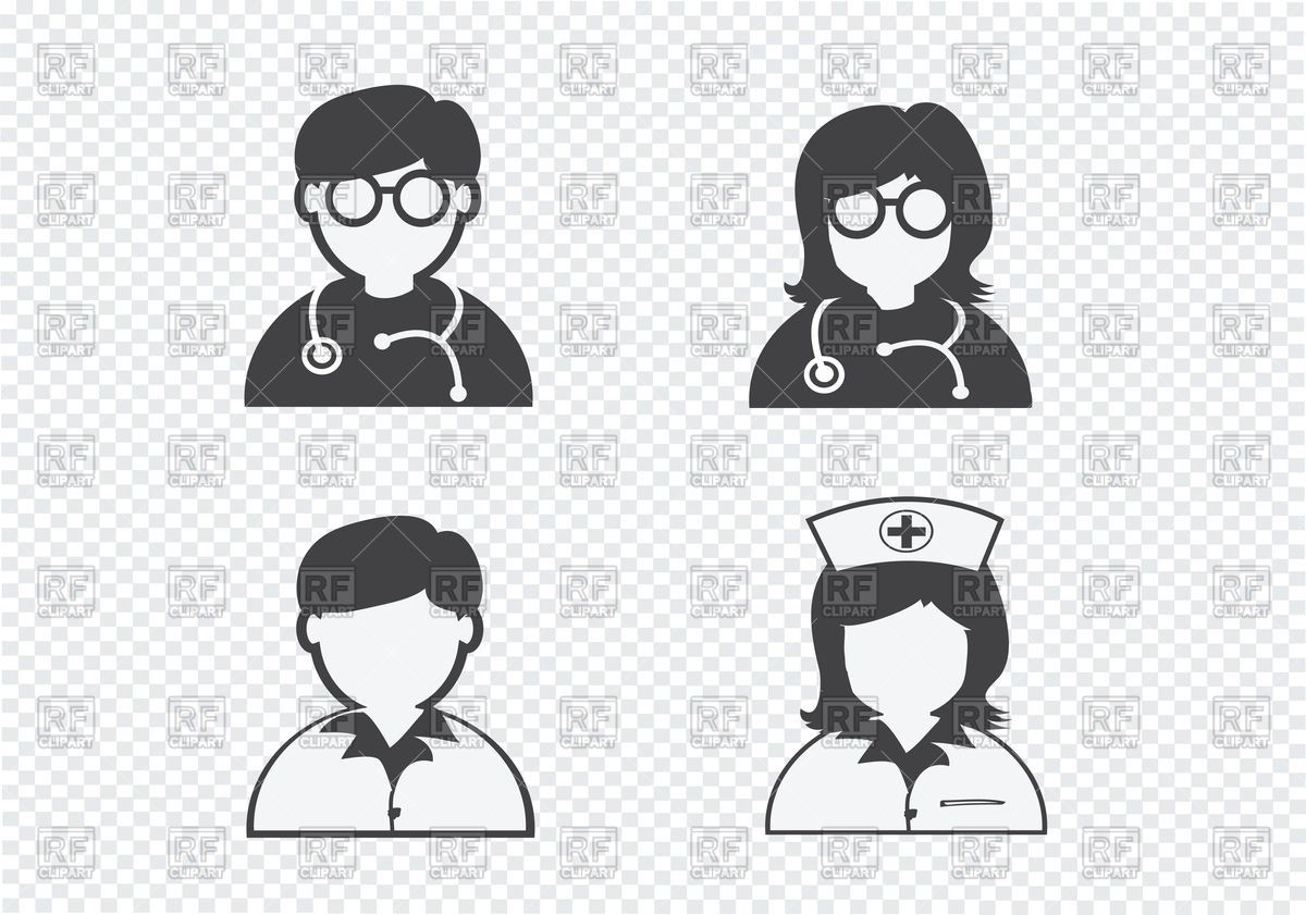 1200x841 Doctor, Nurse, And Patient Icons Vector Image Vector Artwork Of