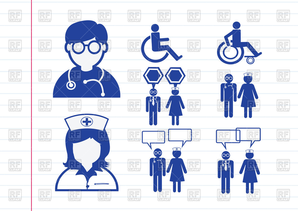 1200x848 Doctor, Nurse And Patient Icons Vector Image Vector Artwork Of