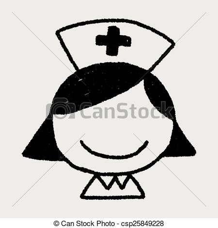 450x470 Doodle Nurse Vector Illustration