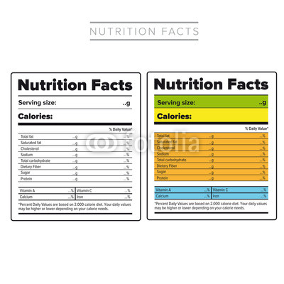 400x400 Nutrition Facts Label Vector Color Buy Photos Ap Images