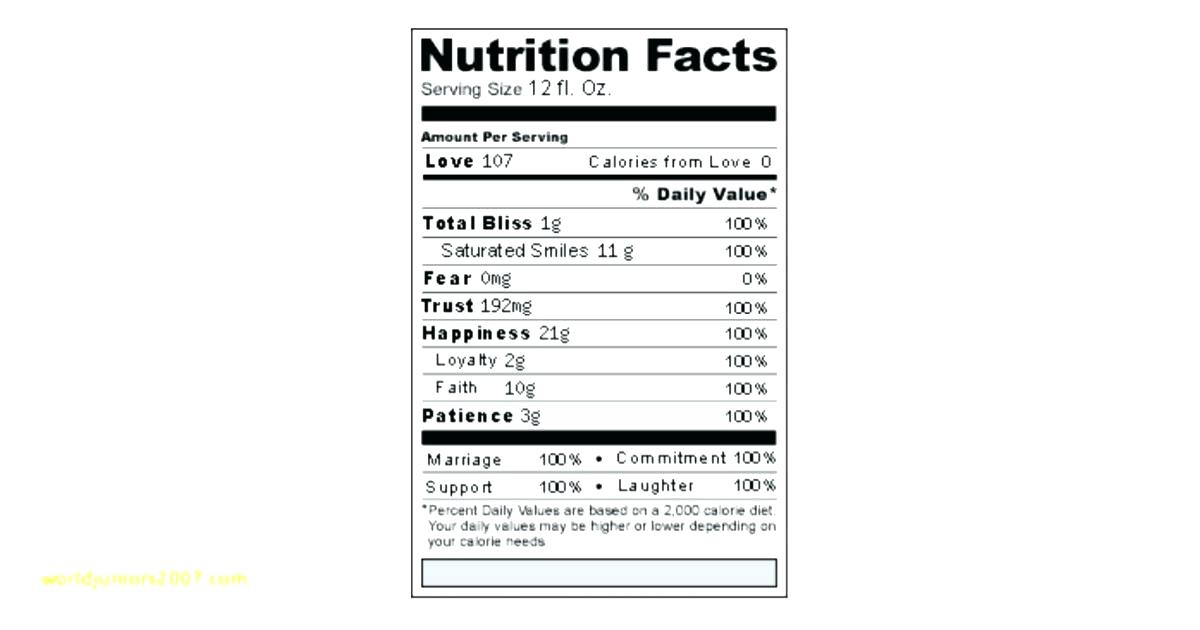 1200x630 Nutrition Facts Label Template