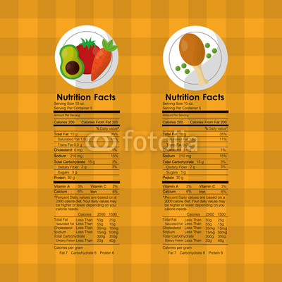 400x400 Vegetables And Roasted Chicken Nutrition Facts Food Label Vector