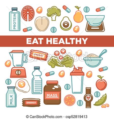 450x470 Fitness Food Poster Of Sports Healthy Diet Food Nutrition Icons