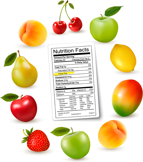 479x543 Fruits With Nutrition Facts Vector Free Vector In Encapsulated