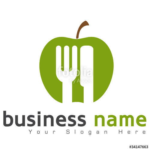 500x500 Logo Nutrition Pomme Et Couvert Stock Image And Royalty Free