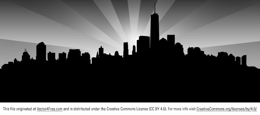 829x367 New York Skyline Free Vector Graphic