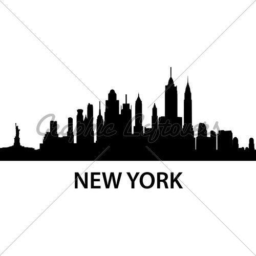 500x500 Nyc Skyline Vector Free Images Of Silhouiette Of Skyline