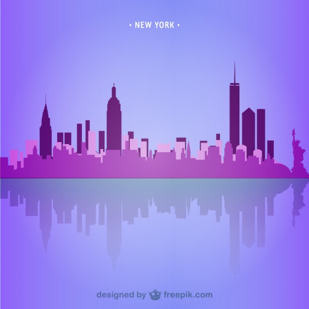 626x626 New York Skyline Illustration Free Vector Free Vectors Ui Download