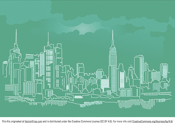 600x421 New York City Skyline Vector Free Vector In Adobe Illustrator Ai