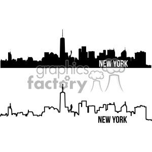 300x300 Royalty Free New York City Skyline Vector Art Outline And Fill