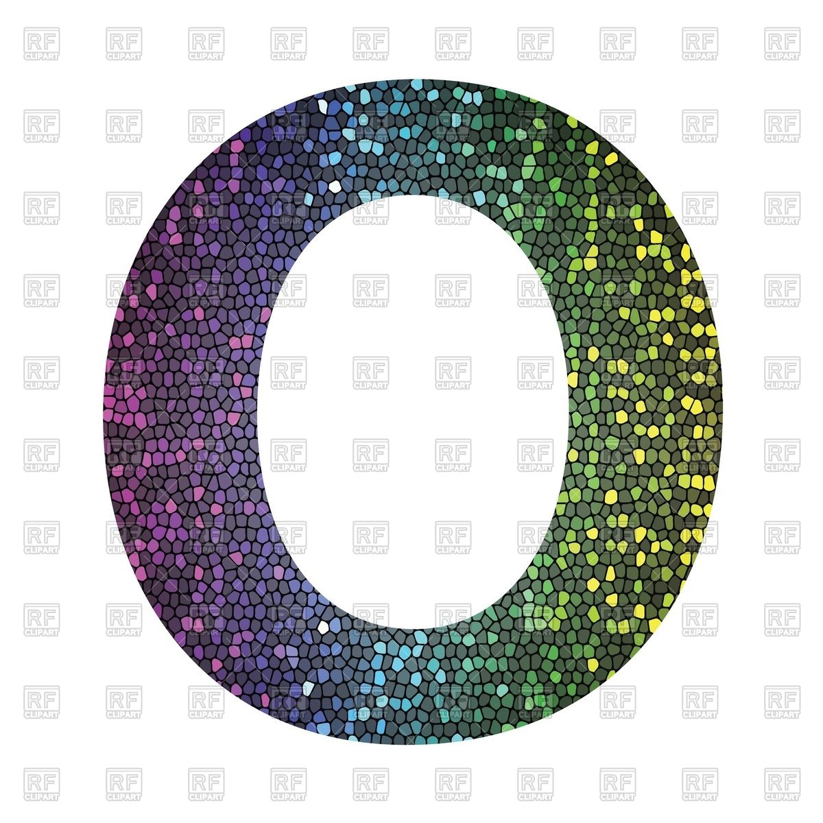 1200x1200 Glittering Mosaic Font, Letter O Vector Image Vector Artwork Of