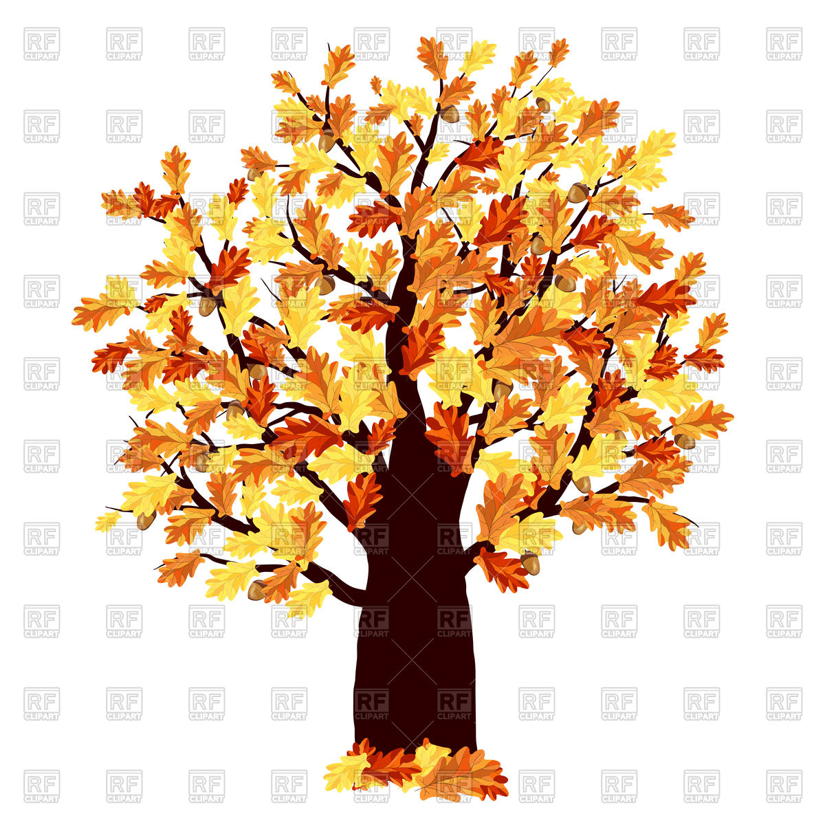 1200x1200 Autumn Oak Tree Vector Image Vector Artwork Of Plants And