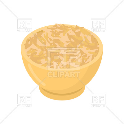 400x400 Oat In Wooden Bowl Isolated Vector Image Vector Artwork Of Food