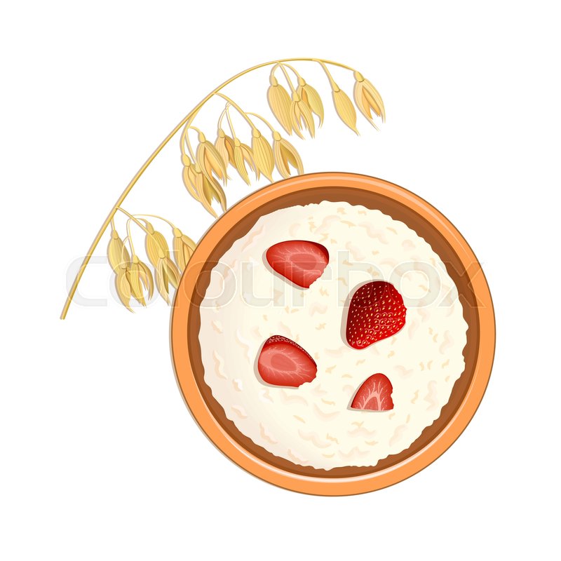 800x800 Tasty Oatmeal With Berries And Oat Ears Of Grain. Top View. Close