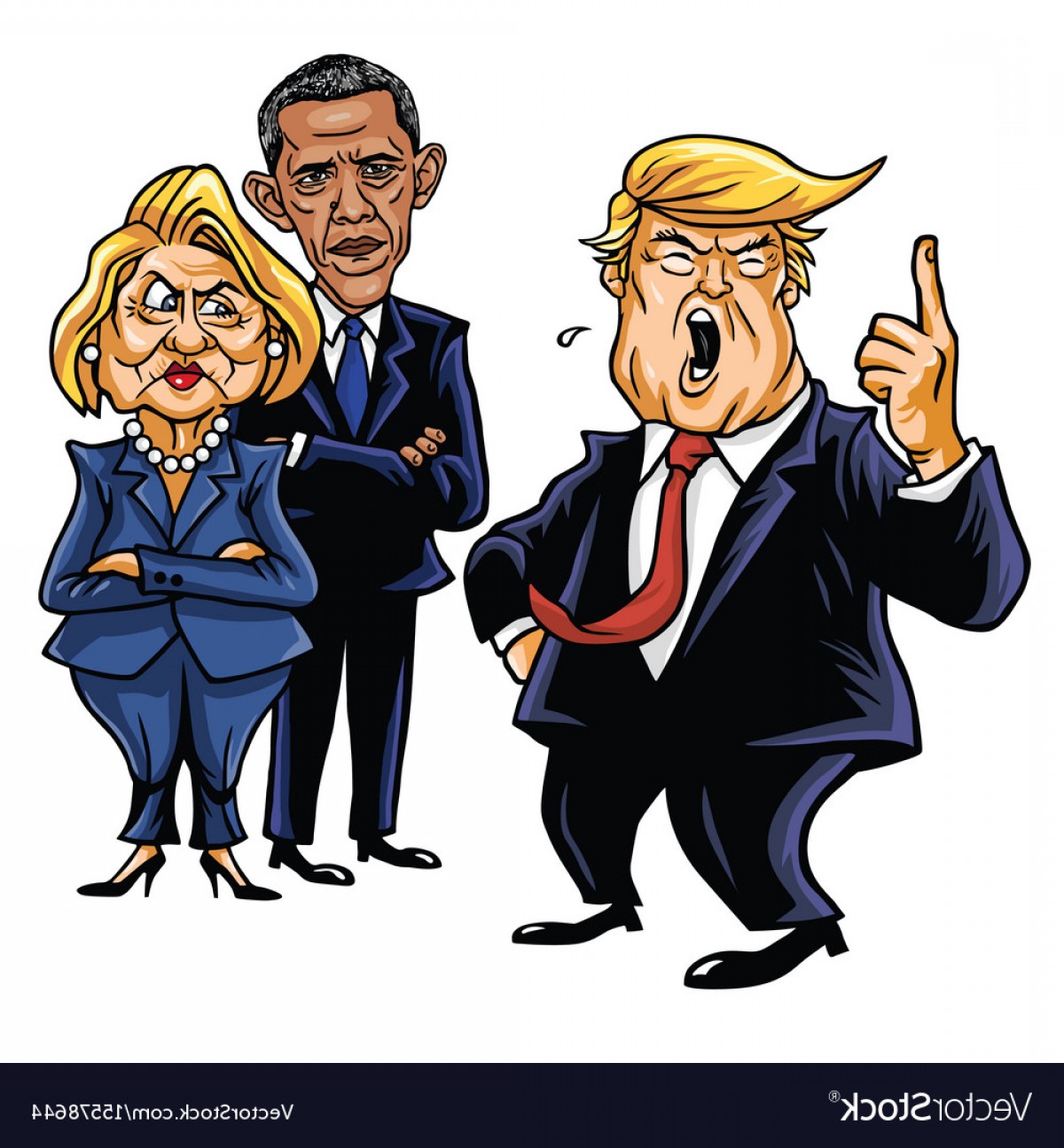 1200x1296 Donald Trump Hillary Clinton And Barack Obama Vector Arenawp