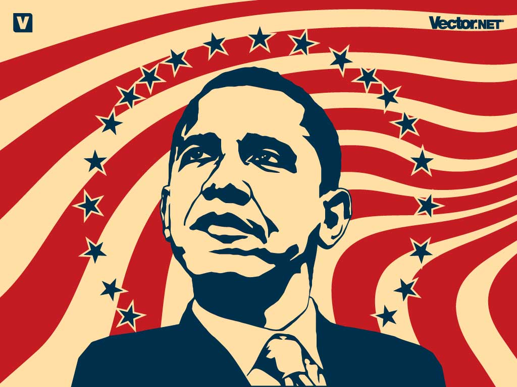 1024x768 Obama Stars And Stripes