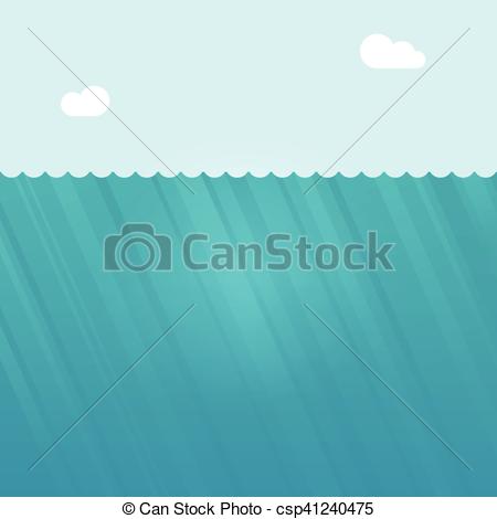 450x470 Underwater Scene Vector Illustration, Deep Under Water Ocean