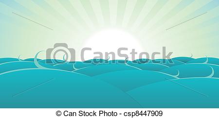 450x243 Ocean Background. Illustration Of A Cartoon Ocean Background