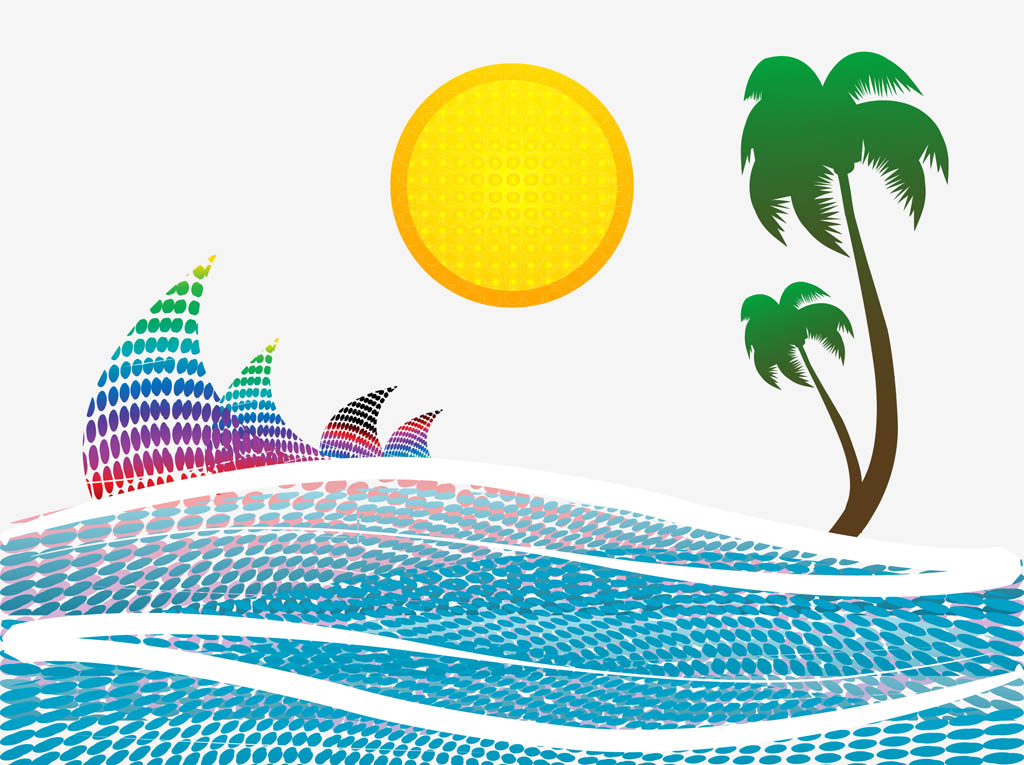 1024x765 Tropical Ocean Vector Vector Art Amp Graphics