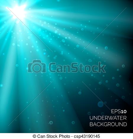 450x470 Under Water Blue Deep Ocean Vector Background With Bubbles And