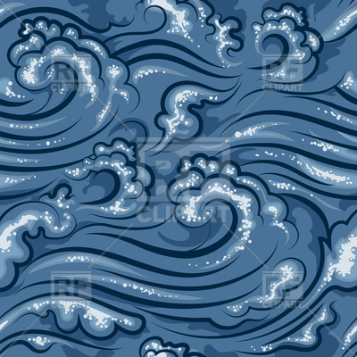 400x400 Yeamless Pattern With Ocean Waves Or Sea Waves Vector Image
