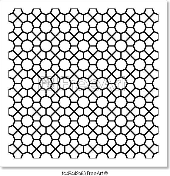 561x581 Free Art Print Of Black Octagon Shape Pattern Background. Black