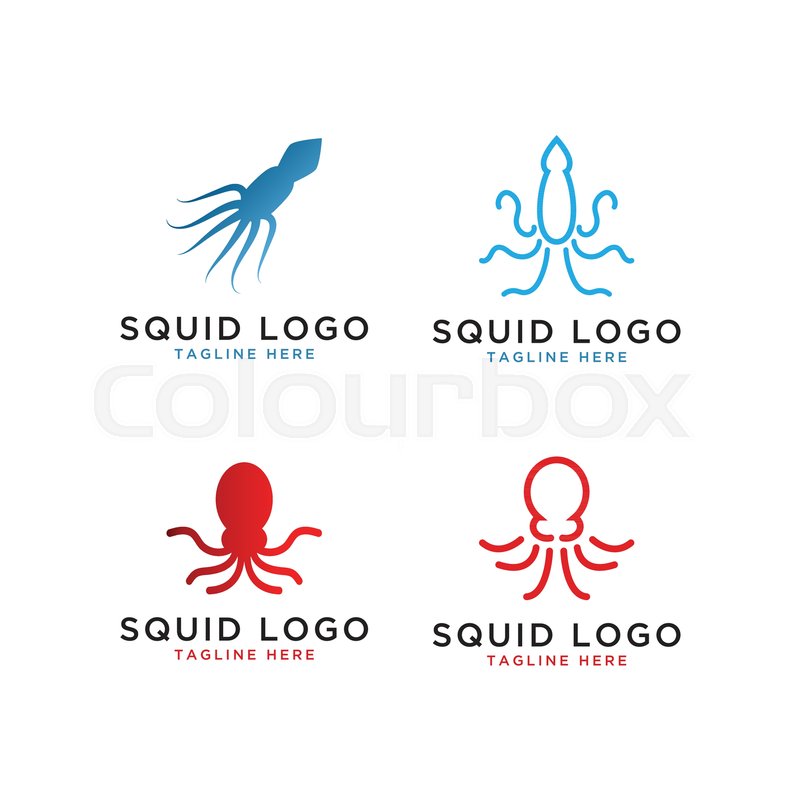 800x800 Illustration Of Squid Octopus Logo Design Template Vector Stock