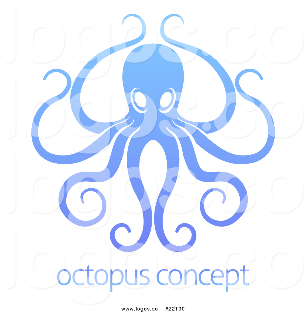 1024x1044 Royalty Free Vector Logo Of A Gradient Blue Octopus Over Sample