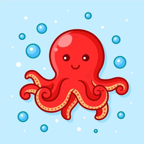 490x490 Cute Octopus Vector Illustration