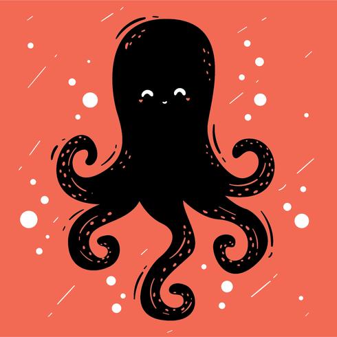 490x490 Black Octopus Vector