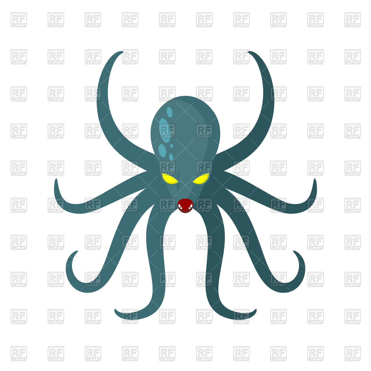 1200x1200 Cartoon Angry Octopus Vector Image Vector Artwork Of Plants And