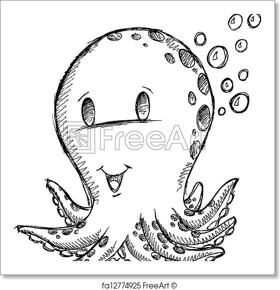 561x581 Free Art Print Of Sketch Doodle Octopus Vector Art Freeart