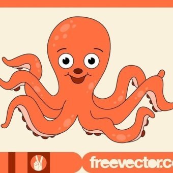 340x340 Cartoon Octopus Free Vector 123freevectors