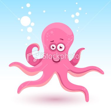 378x380 Cute Pink Octopus Vector Art, Royalty And Art Illustrations